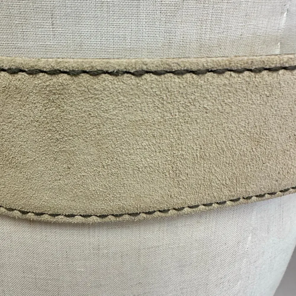 Vintage Suede Leather Waist Belt w/ Gold‎ Lion Medallion Statement Size Large